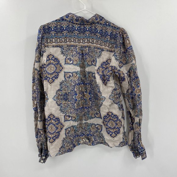 Hale Bobe Button Down Linen Blouse Small - Picture 4 of 10